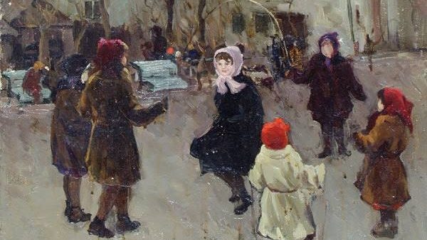 Наира Суреновна Акопян. Дети во дворе. 1950