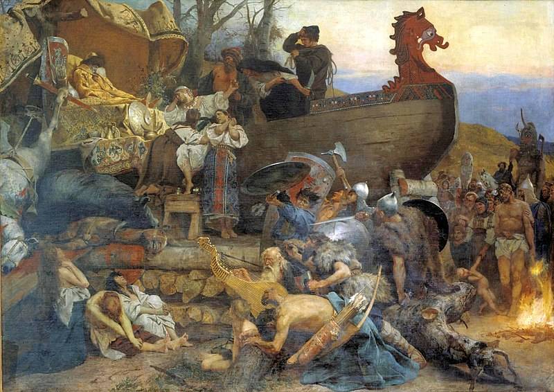 Генрих Семирадский. Погребение в ладье Игоря Старого. 1883