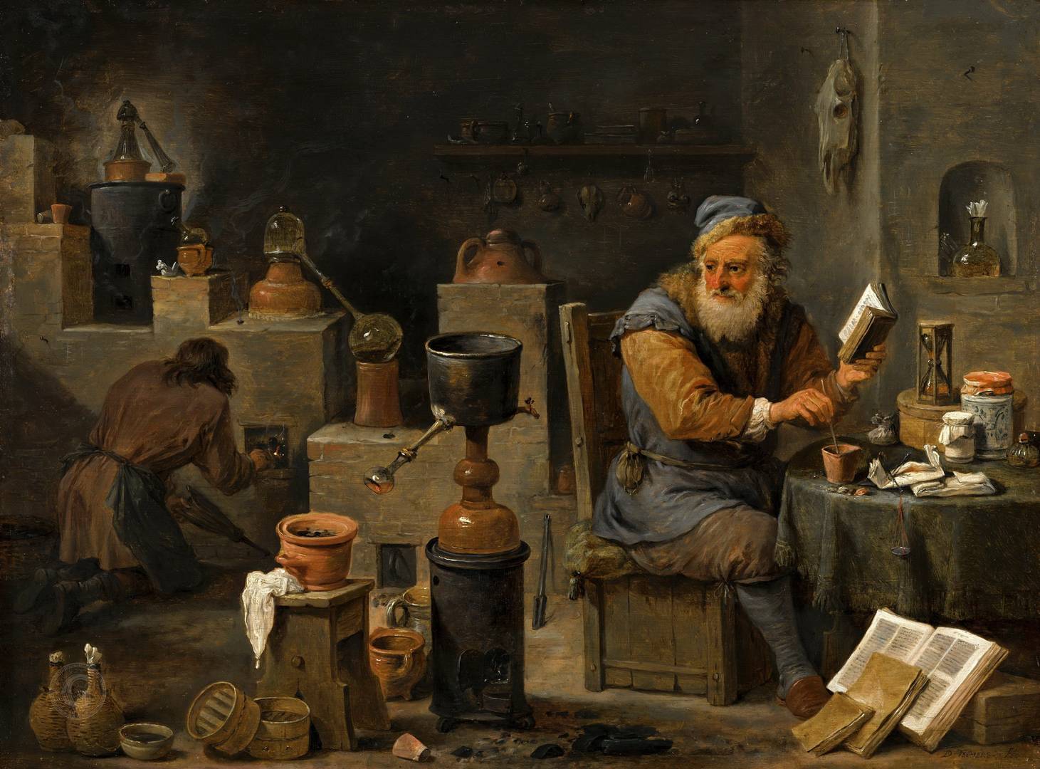 Дэвид Тенирс. Алхимик в лаборатории. Около 1640–1650