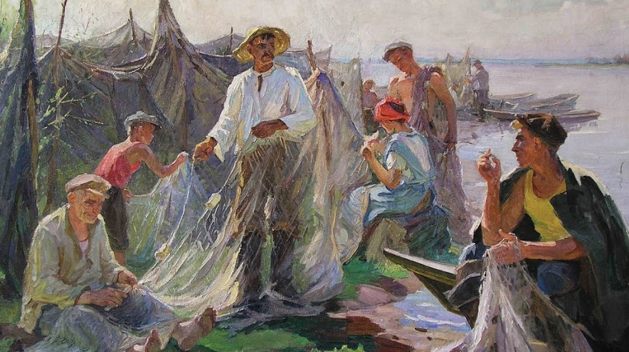 Волкова Нина Павловна. Колхозные рыбаки. 1960