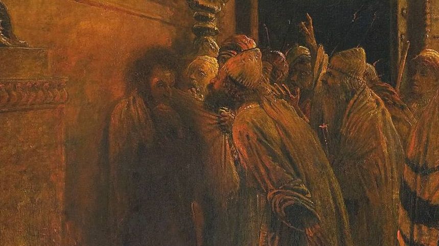 Н. Н. Ге. Суд Синедриона. «Повинен смерти». 1892