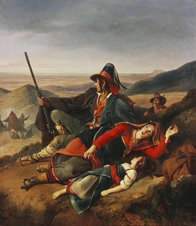Луи Леопольд Роберт. Семья бандитов в тревоге. 1824