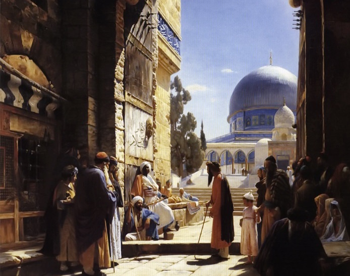 У входа на Храмовую гору в Иерусалиме, Густав Бауэрфейнд, 1886