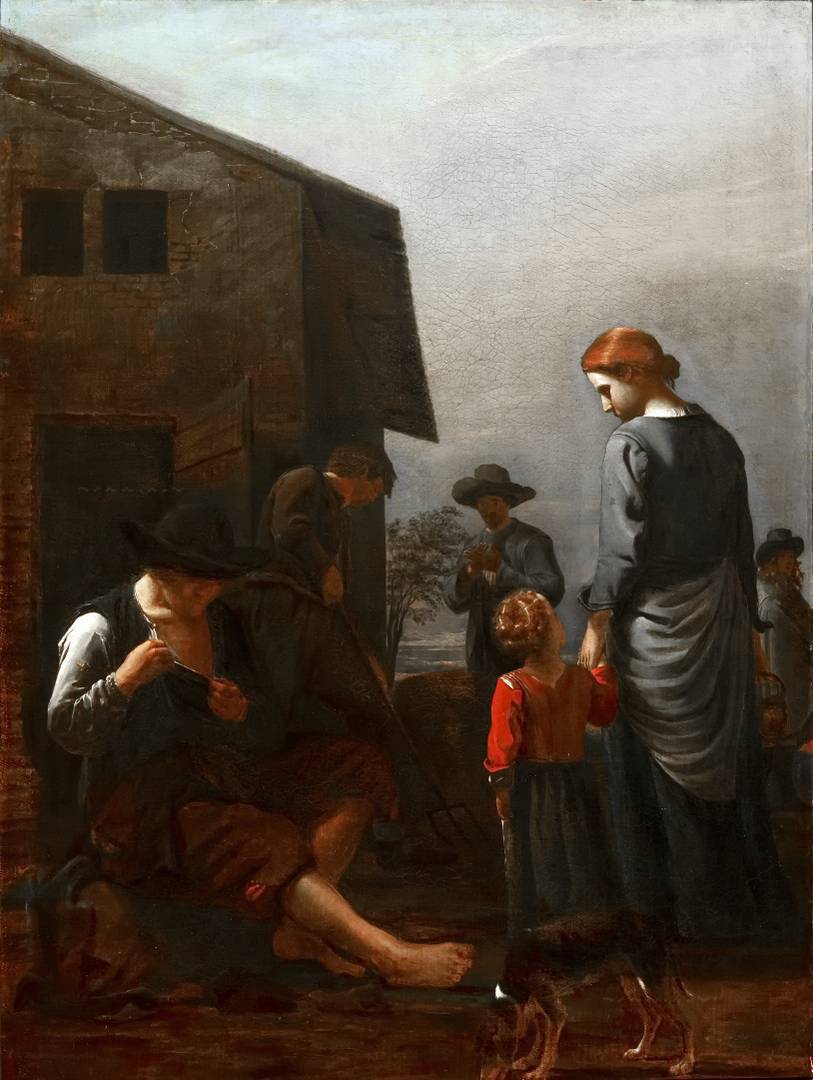 Михаэль Свертс. Крестьянская семья с мужчиной, ловящим блох. 1656-1660