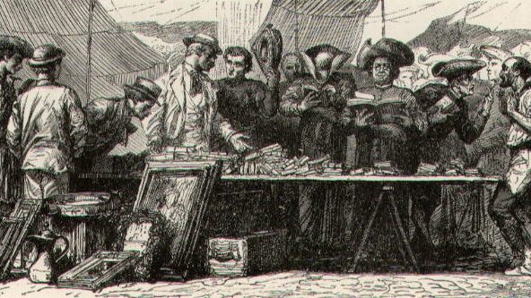 Анри Реньо. Блошиный рынок на площади Монтанара (фрагмент). 1860-е