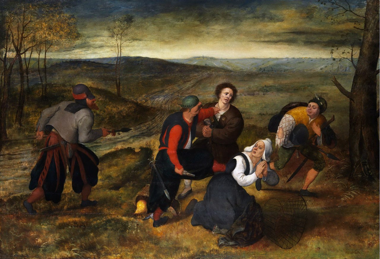 Питер Брейгель Младший. «Ограбление крестьян».  XVII век