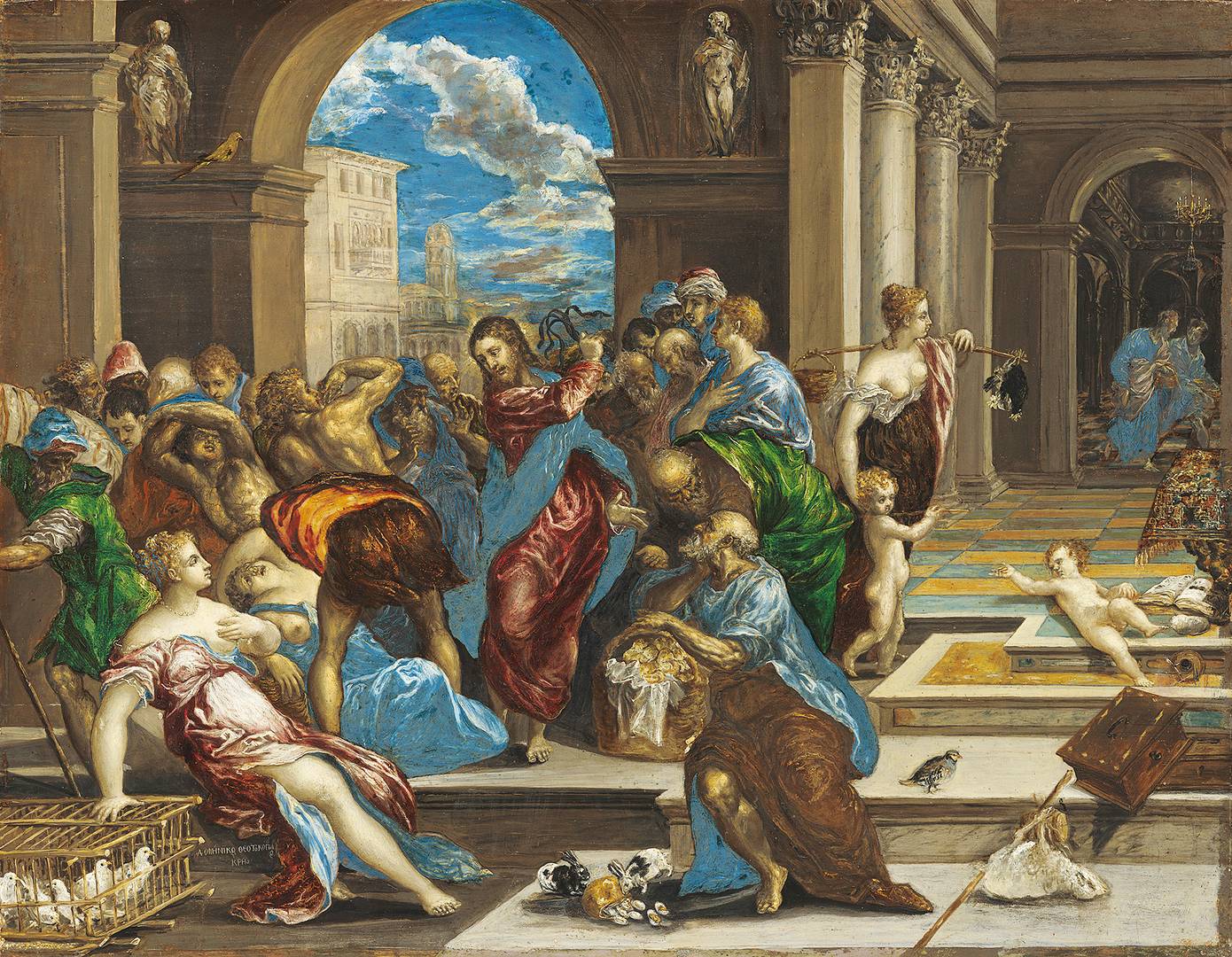 Эль Греко. Христос изгоняет торговцев из храма. Вероятно, до 1570