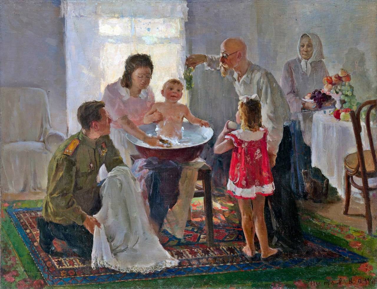 Константин Титов. В семье. 1947