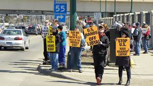 Акция в США против войны в Ливии. 2011