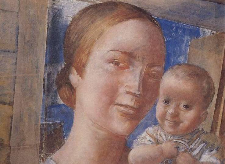 Кузьма Петров-Водкин. Мать и дитя. 1927