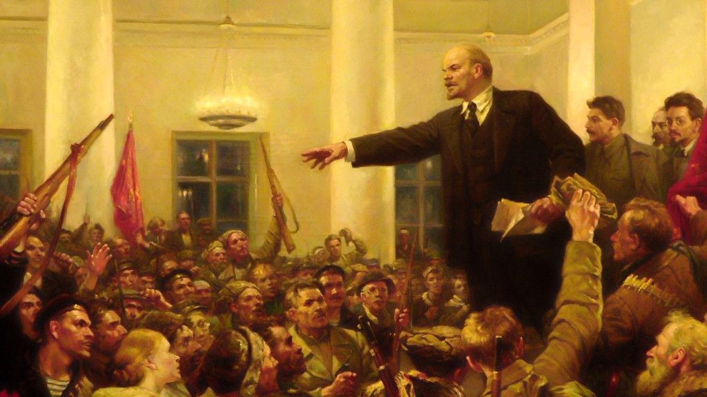 Ленин провозглашает Советскую власть (фрагмент). 1947