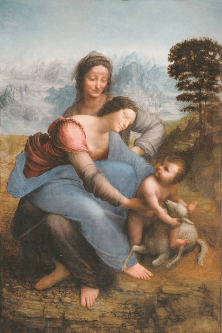 Леонардо да Винчи. Святая Анна с Мадонной и младенцем Христом. 1508–1510
