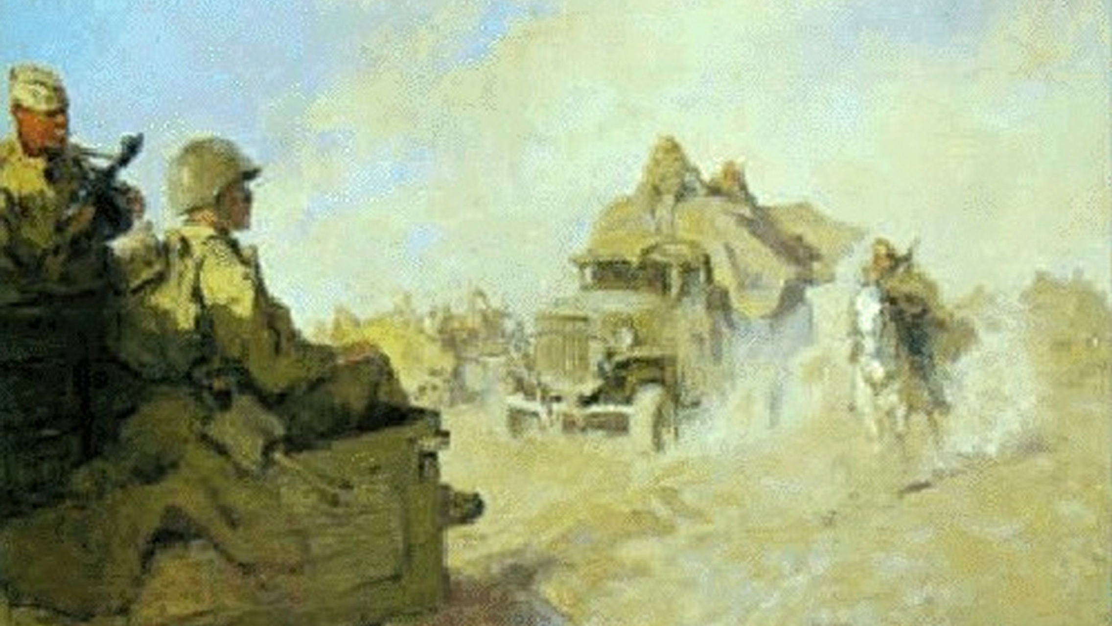 А. Кокорин. Фронтовая дорога (фрагмент). 1948