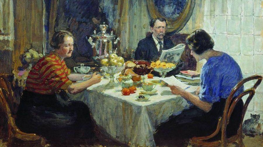 Иван Куликов. Семья за столом. 1938
