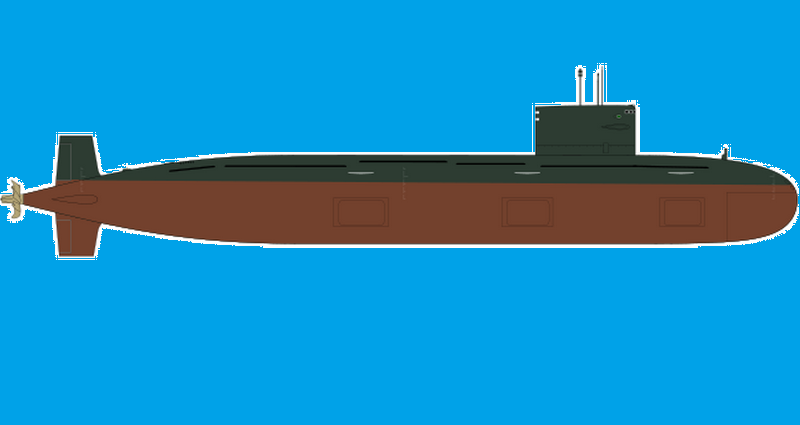 Силуэт китайской атомной подводной лодки проекта 093 (класс Shang)
