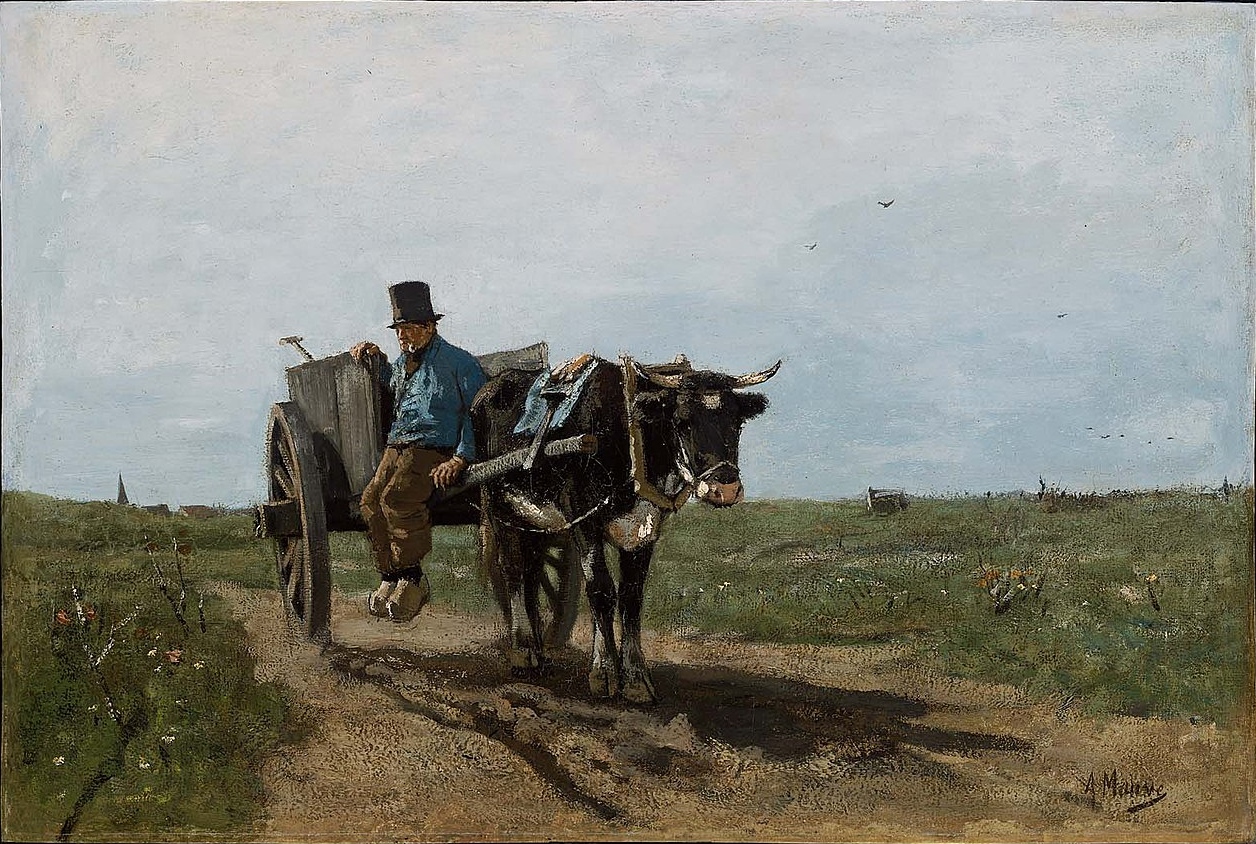 Антон Мауве. Ломовой извозчик на просёлочной дороге. 1867