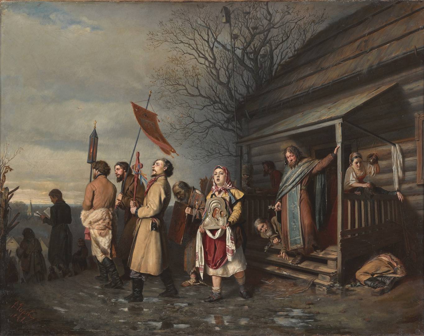 Василий Перов. Крестный ход на Пасху. 1861