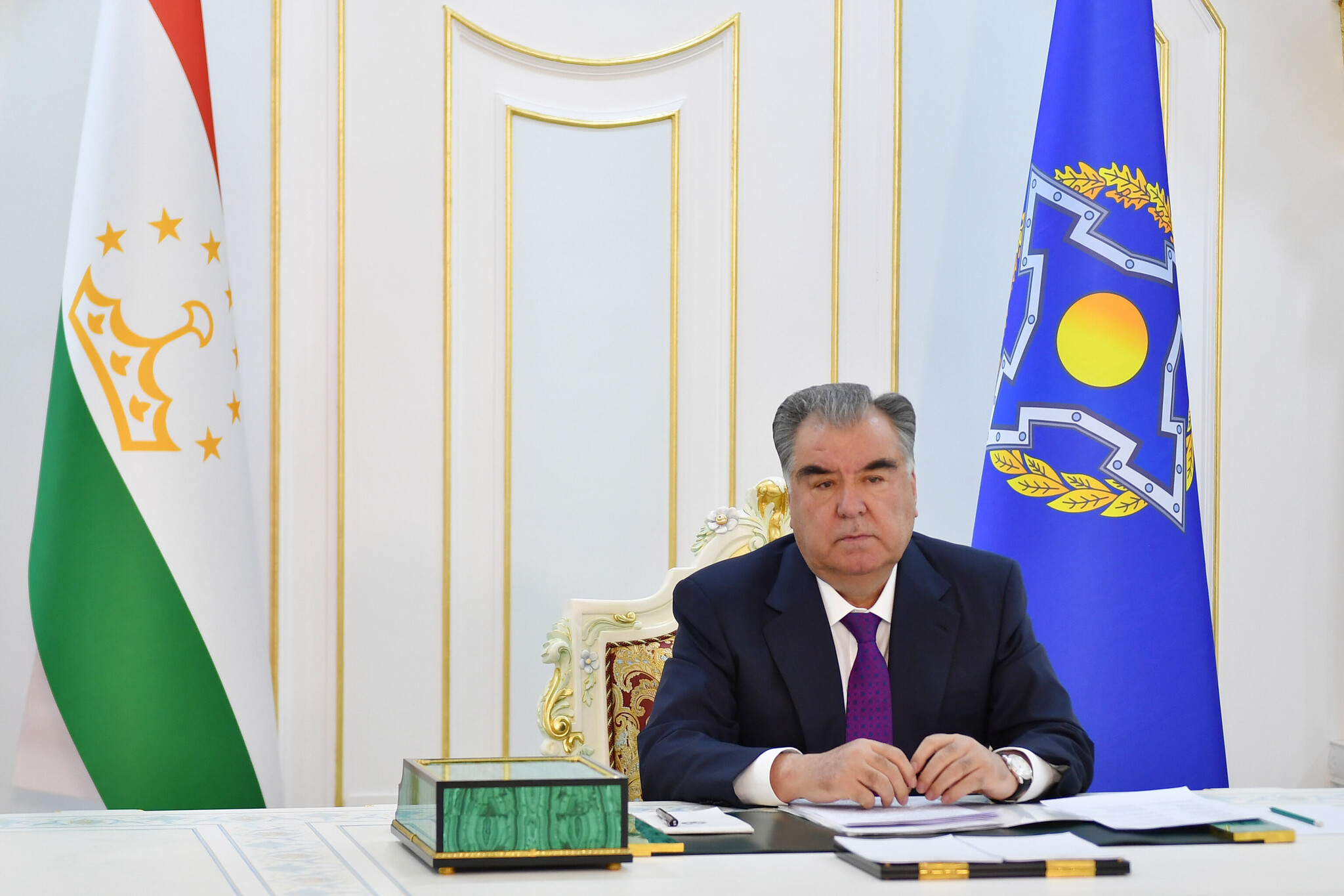 Президент Таджикистана Эмомали Рахмон на сессии Совета коллективной безопасности ОДКБ