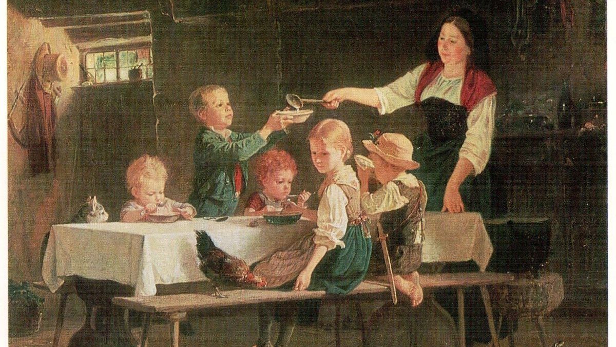 Беньямин (Бенджамин) Вотье. Дети за обедом. 1857