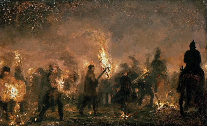 Адольф фон Менцель. Студентская факельная ночь. 1859