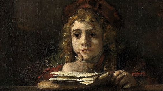 Рембрандт ван Рейн. Титус за партой. 1655