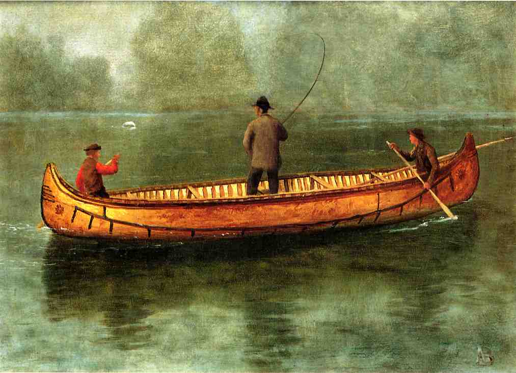 Бирштадт Альберт. Рыбалка с каноэ. 1859