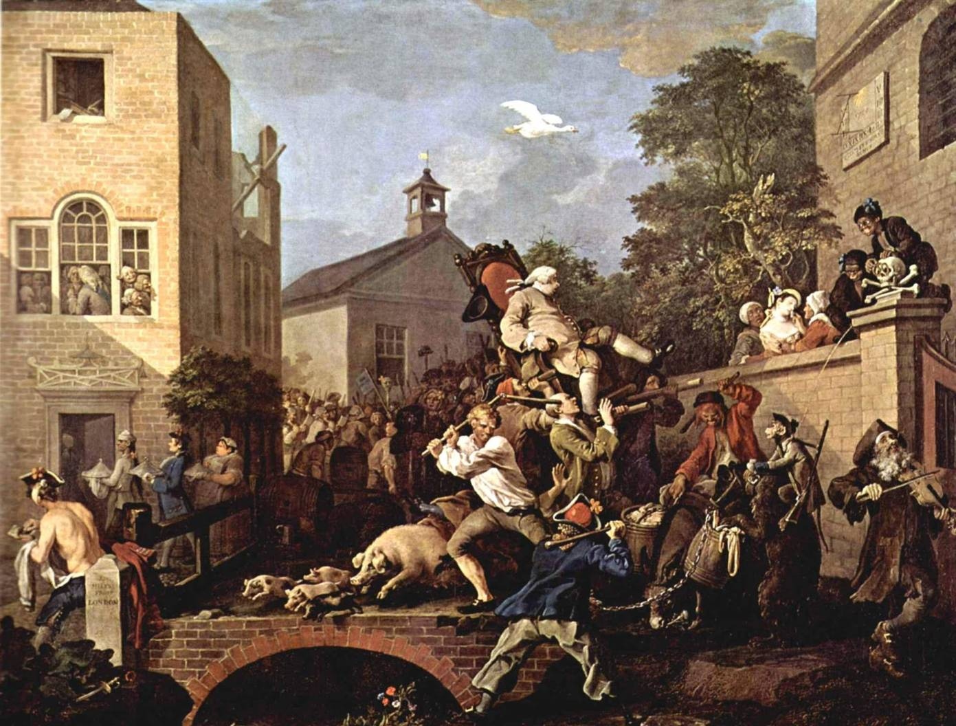 Уильям Хогарт. Выборы в парламент. Триумф победившей партии