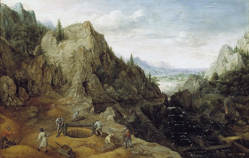 Лукас ван Валькенборх. Пейзаж с шахтой. 1595