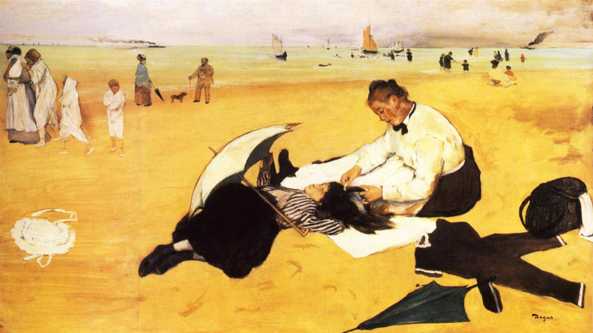 Эдгар Дега. Пляжная сцена. 1877