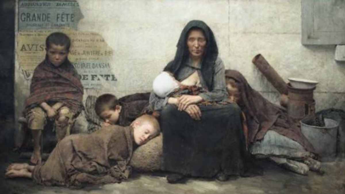 Худ. Фернан Пелес.Бездомные. 1883г