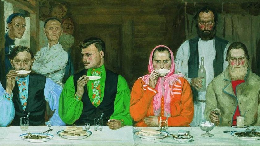 Андрей Рябушкин. Чаепитие (фрагмент). 1903