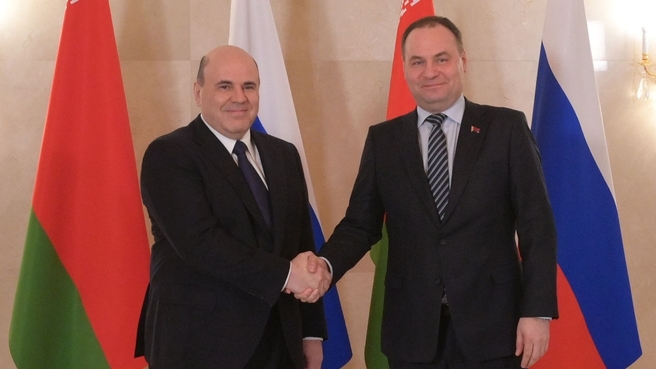 Михаил Мишустин провёл переговоры с Премьер-министром Республики Беларусь Романом Головченко