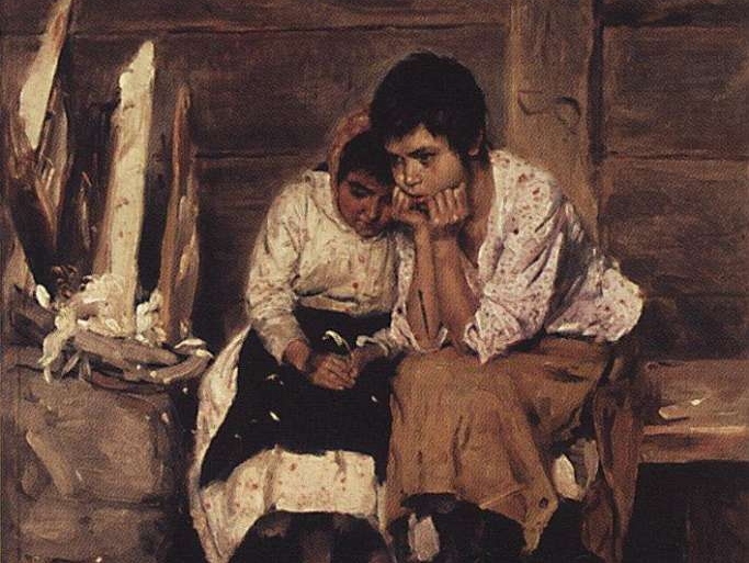 Владимир Маковский. За щепой (фрагмент). 1892