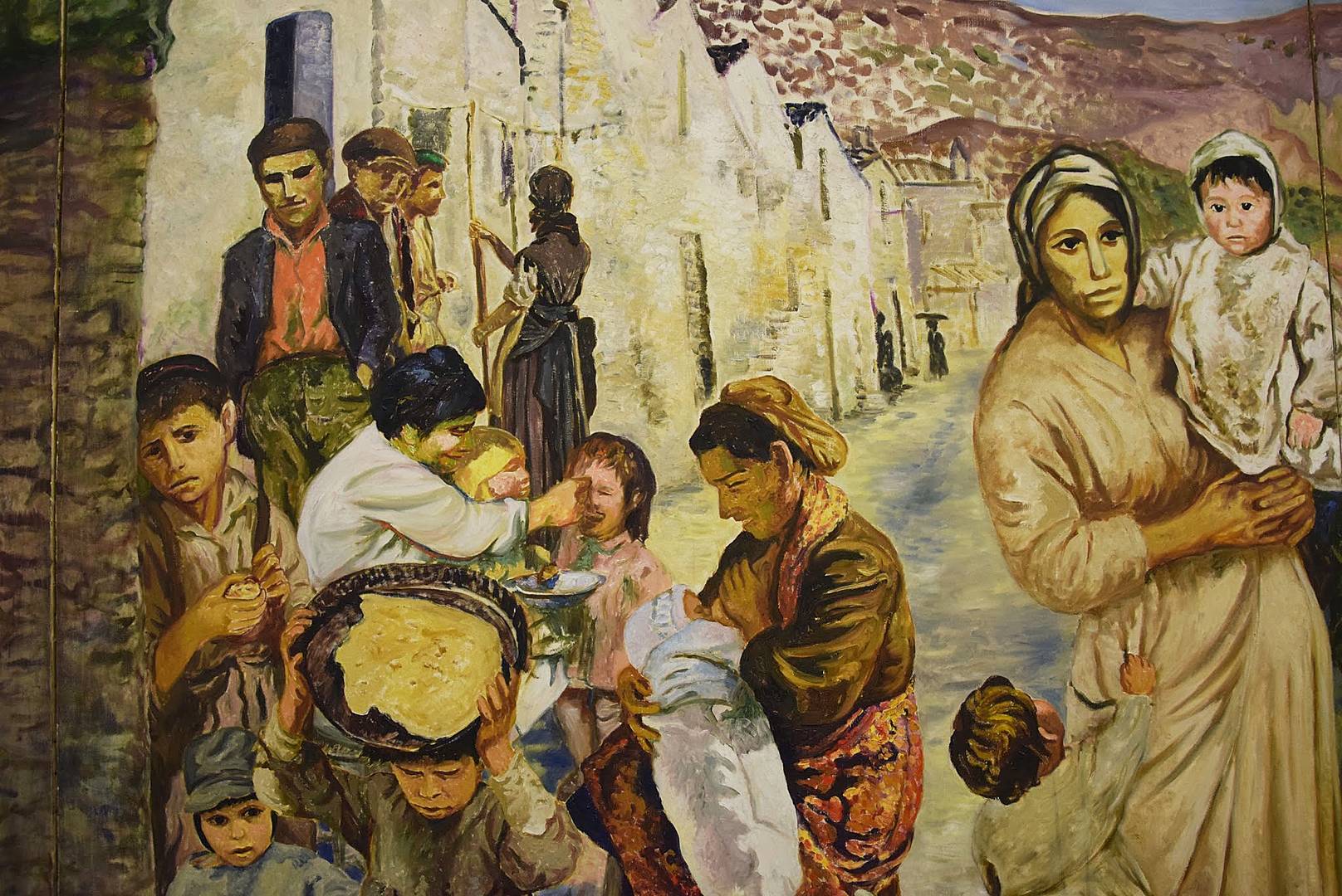 Карло Леви. Христос остановился в Эболи. Фреска (фрагмент) во Дворце Ланфранчи, Италия