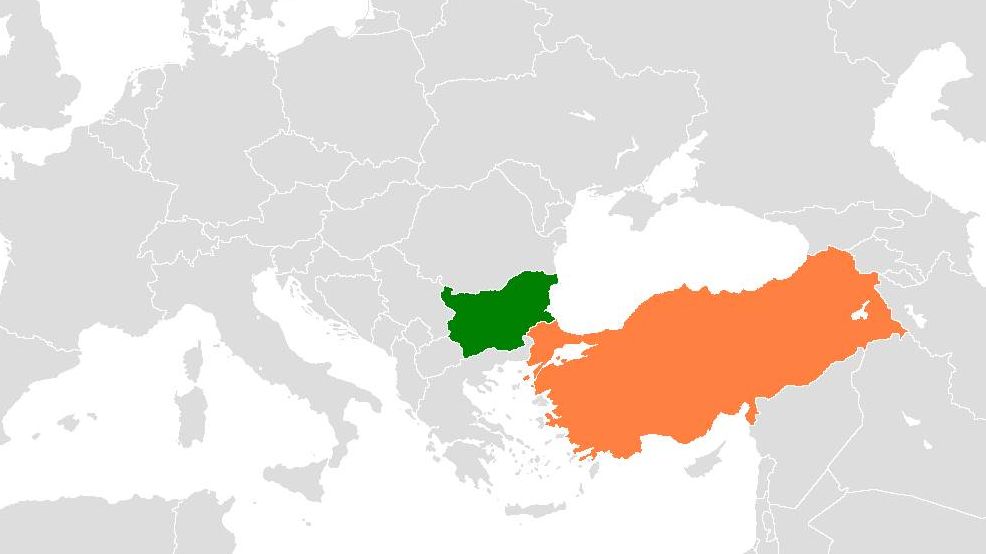 Болгария и Турция на карте