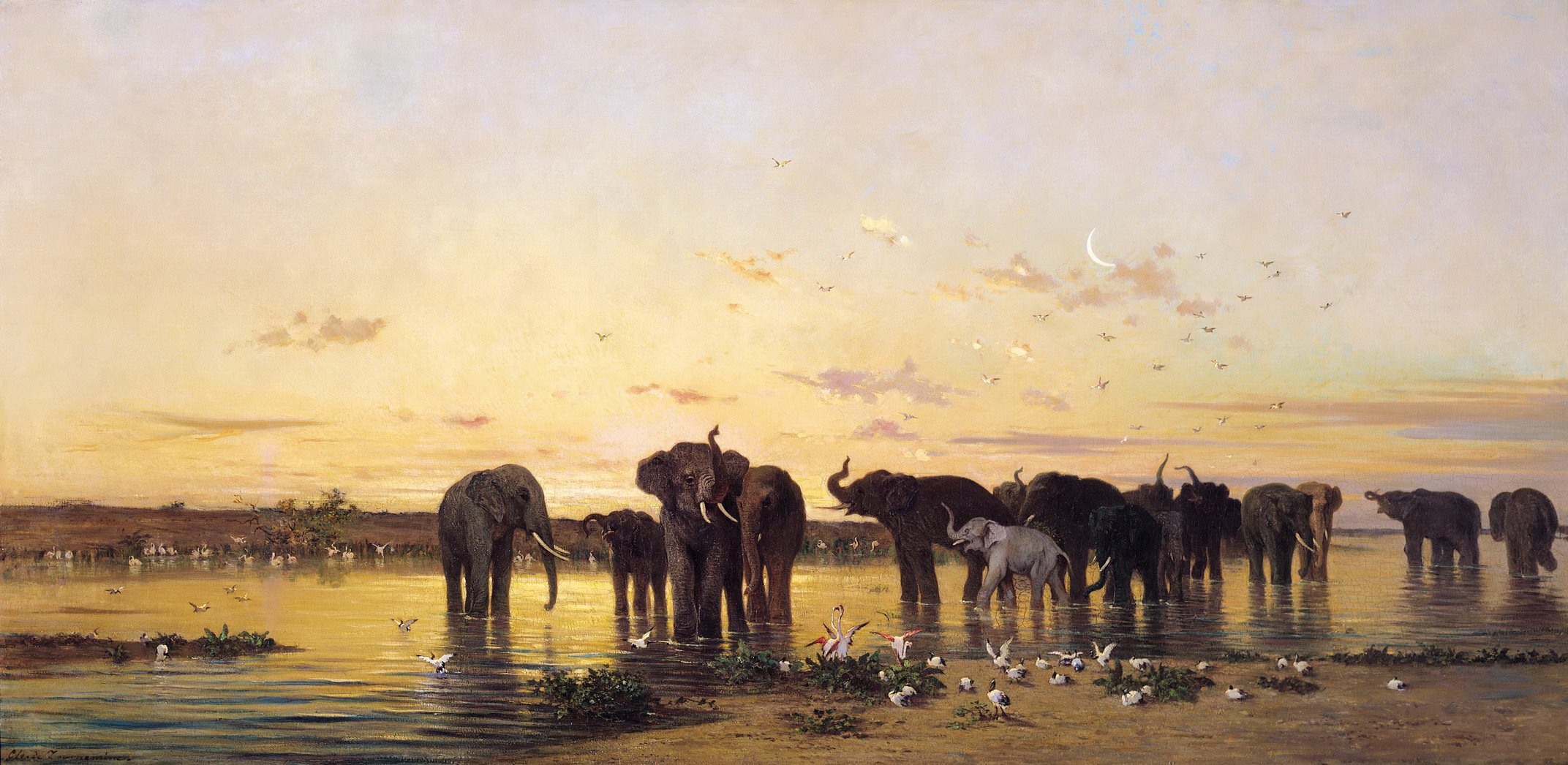 Шарль Эмиль де Турнемин. Африканские слоны