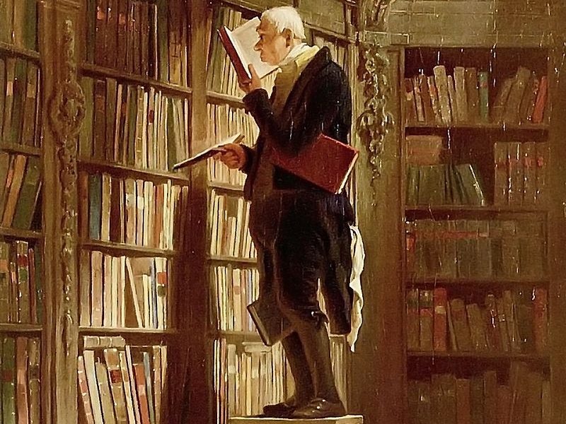 Карл Шпицвег. Книжный червь (фрагмент). 1850