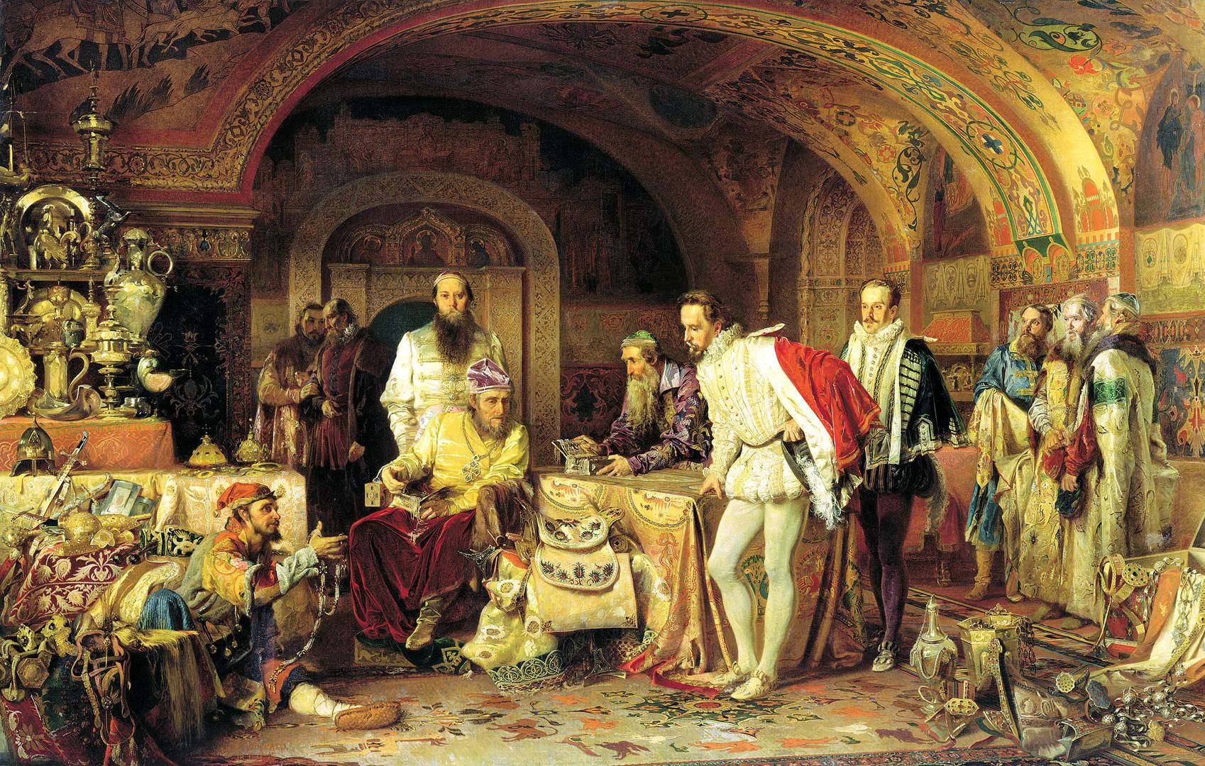 Литовченко Александр Иван Грозный показывает сокровища английскому послу Горсе 1875ю