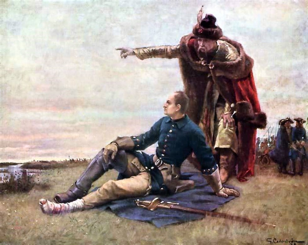 Густав Улоф Седерстрём. Карл XII и гетман Мазепа после Полтавской битвы