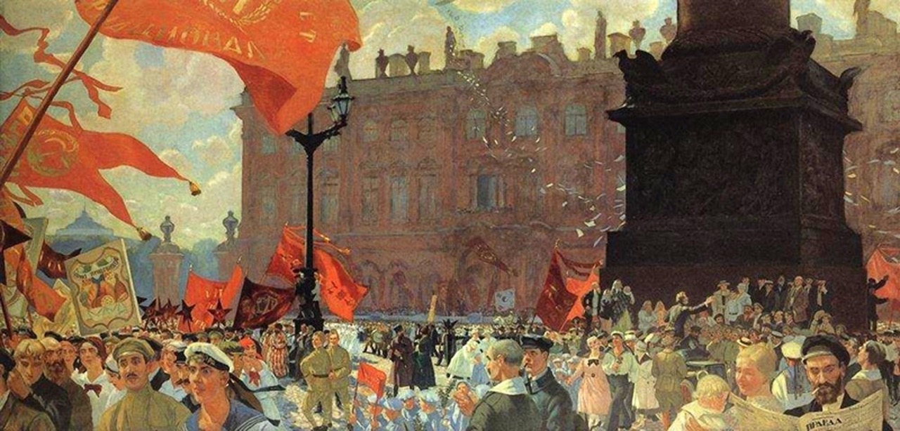 Борис Кустодиев. Праздник в честь открытия II конгресса Коминтерна 19 июля 1920 года. 1921