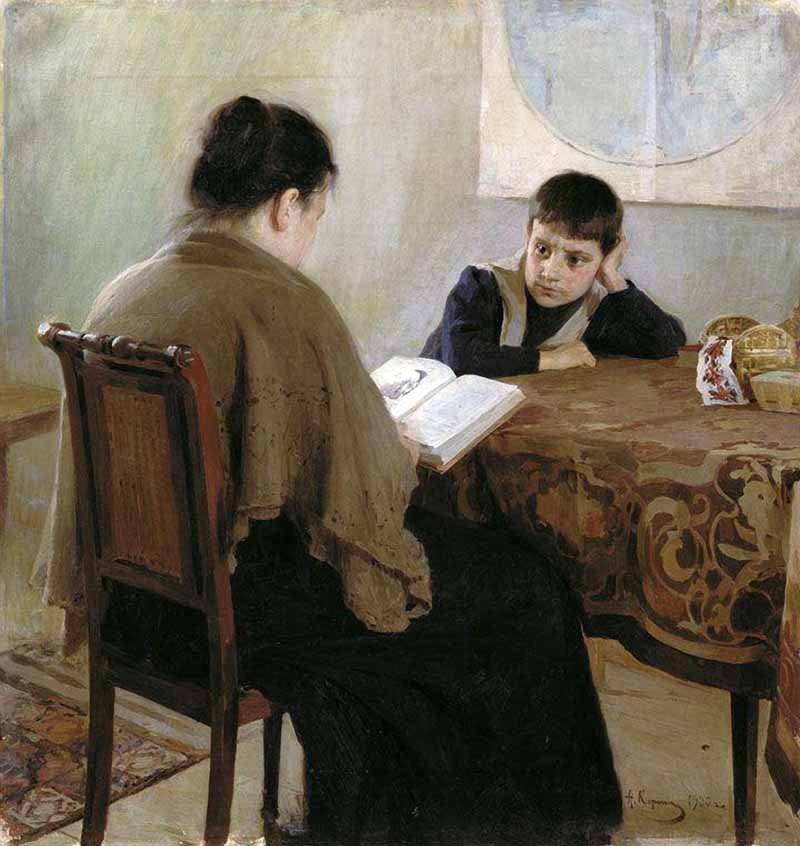 Алексей Корин. За книгой. 1900