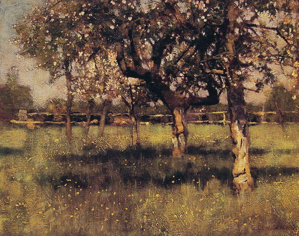 Джордж Клаузен. Фруктовый сад в мае. 1883
