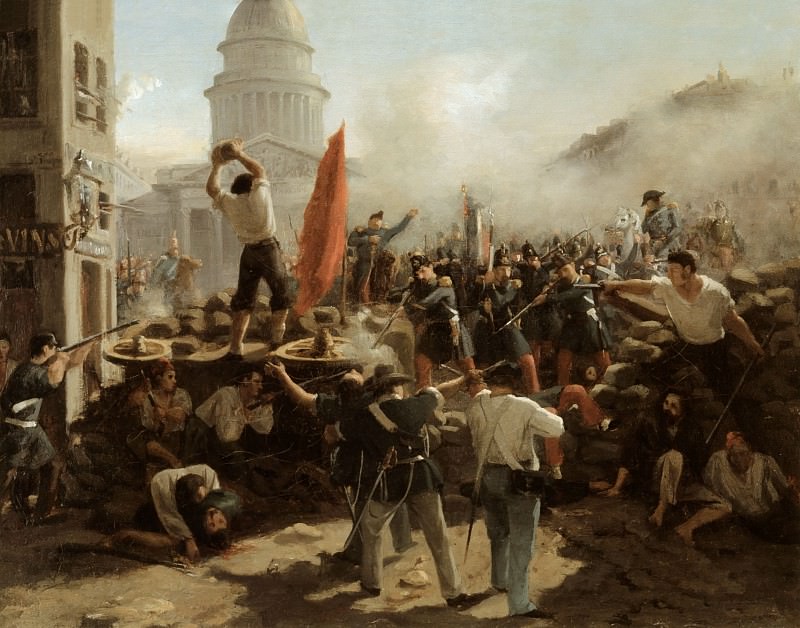 Орас Верне. На баррикадах на улице Суфло, Париж, 25 июня 1848 года. 1848-1849