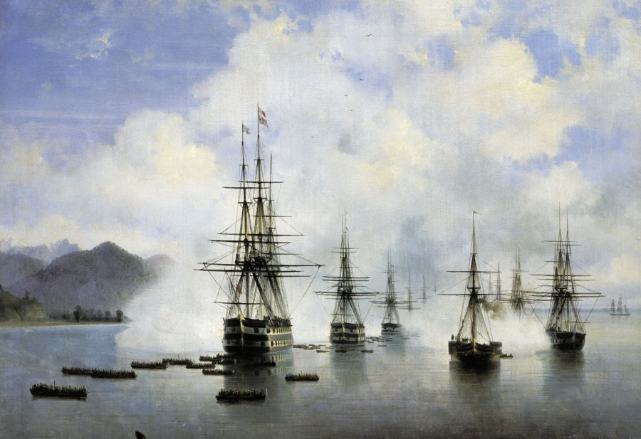 И. К. Айвазовский. Десант Н. Н. Раевского в Субаши. 1839