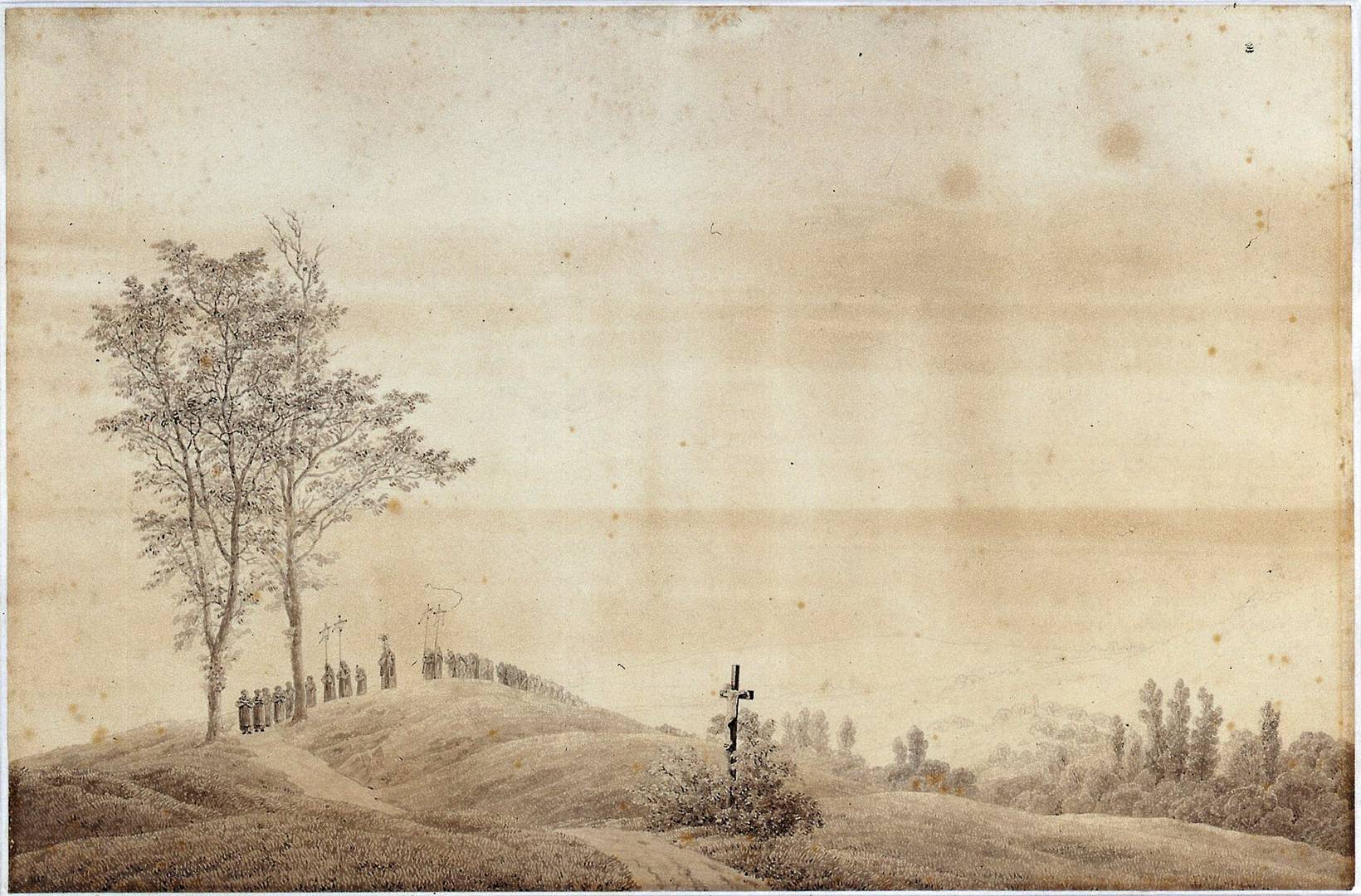 Каспар Давид Фридрих. Паломничество на закате (на восходе). 1805
