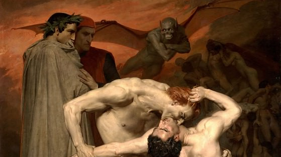 Адольф Уильям Бугро. Данте и Вергилий в аду. 1850