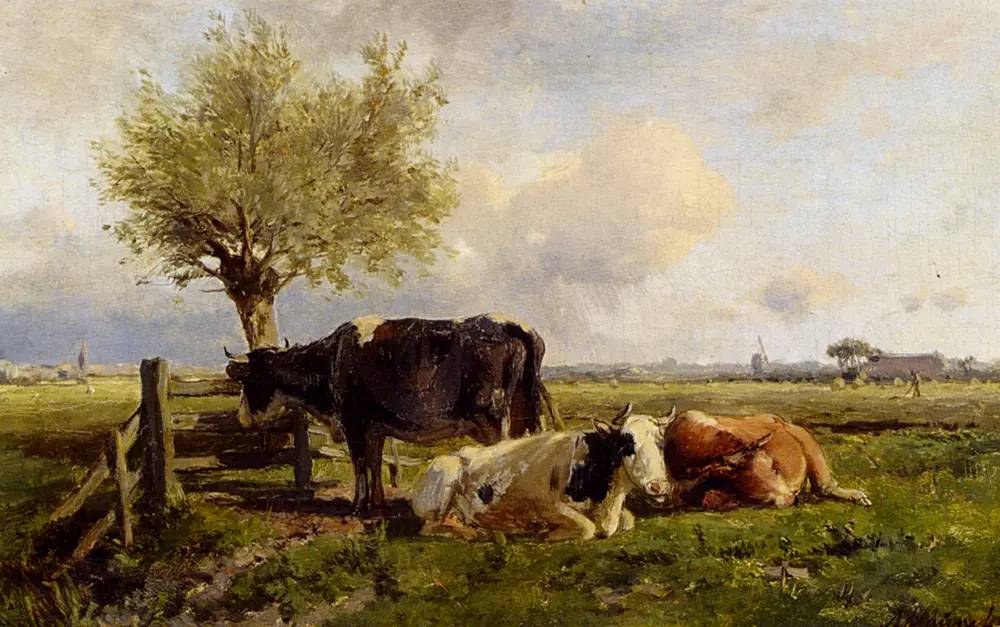 Антон Мауве. Отдыхающие коровы. 1880-е