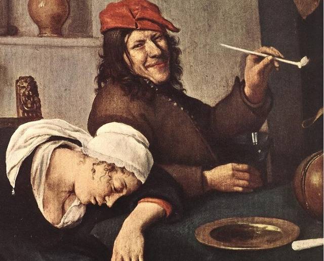 Ян Стен. Пьяницы (фрагмент). 1660