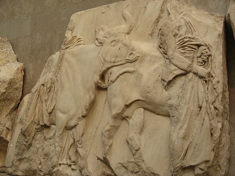 Изображение гекатомбы на южном фризе Парфенона. Афинский Акрополь, Греция