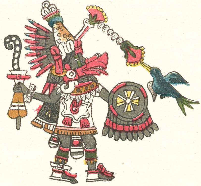 Изображение бога ацтеков Кетцалькоатля из кодекса Мальябекиано. XVI в.